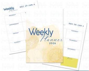 52 Week Printable Planner 2026 | Weekly Organizer PDF | Cute Digital Planner for Women