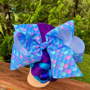 fall, autumn MERMAID SCALE extra large hair bow boutique hair bow, fish scales CHOOSE  print