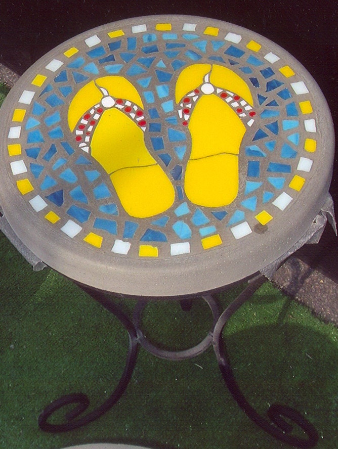 flip flops with stones