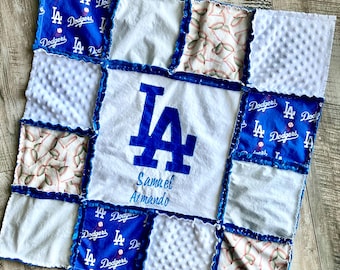Manta personalizada para bebé de los LA Dodgers, regalo personalizado de los Dodgers