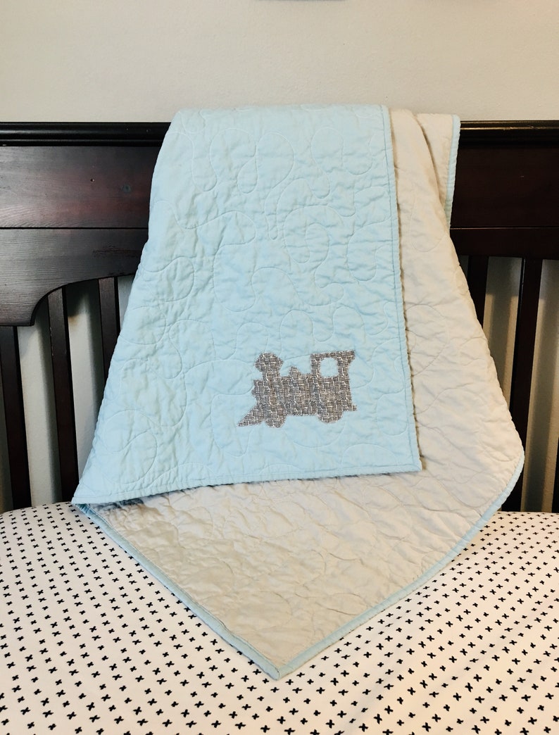 Handmade Train Crib Quilt For Baby Boy Nursery Bedding Name Etsy