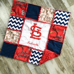 Custom Personalized St. Louis Cardinals baby shower gift , Baseball baby blanket, Baby boy lovey blanket