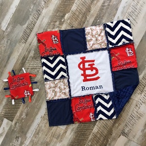 Custom Personalized St. Louis Cardinals baby shower gift , Baseball baby blanket, Baby boy lovey blanket