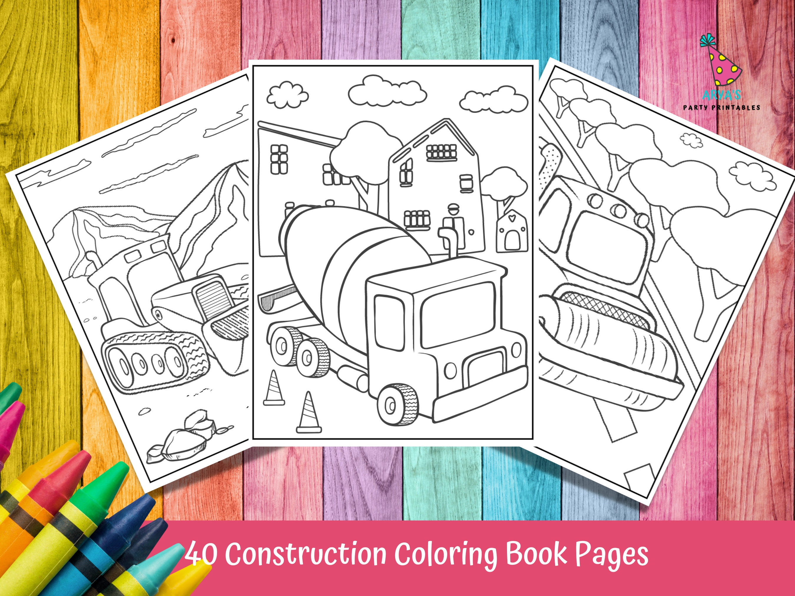 Construction Coloring Pages, 40 Printable Color Pages, Construction Kid ...