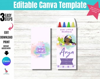 Editable Crayon Box Template - Etsy