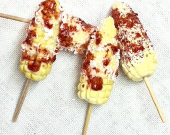Handmade Corn with Chile and Queso Clay Embellishments, Bow Decor, Mirror Decor