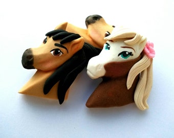 Clay Horse Applique, Bow Center, Necklace Pendant