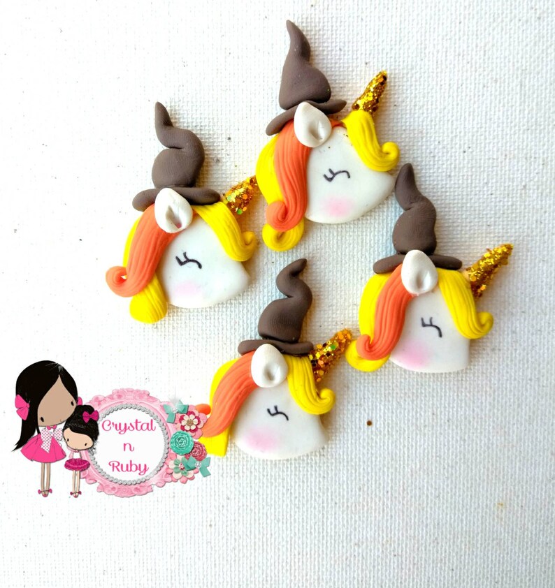 Candy corn unicorn clay center bow centers candy corn Etsy