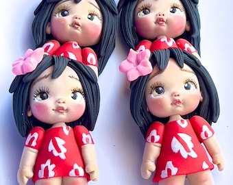 Lilo Clay  Doll: red   Dress, Hat, Craft Supply