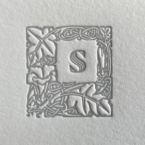 Benutzerdefinierte Letterpress Briefpapier-Karte Monogramm Letterpress Briefpapier-Set Personalisierte Initialen Notecard Geschenkbrief Hochzeit Briefpapier-Set