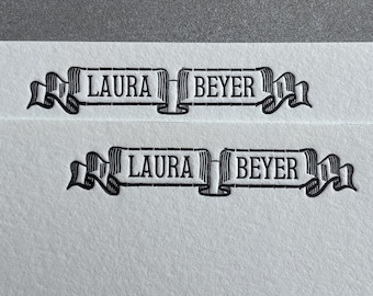 Custom Embossed Stationery Set, Letterpress Stationery With Envelope, Letterpress Blank Cards, Personalized Letterpress Stationery Cards