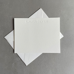Benutzerdefinierte Letterpress Briefpapierkarten, personalisierte minimalistische Karte, individuell geprägtes Briefpapierset, Hochzeitsletterpressen-Briefpapier
