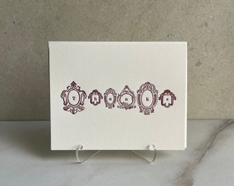 Cartões tipográficos com envelope, cartões tipográficos minimalistas, cartões de papel de algodão impressos, conjunto de papelaria tipográfico, cartão tipográfico
