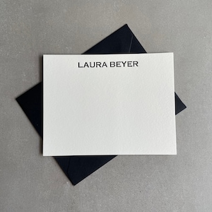 Benutzerdefinierte Letterpress Briefpapierkarten, personalisierte minimalistische Karte, individuell geprägtes Briefpapierset, Letterpress Briefpapier mit Umschlag