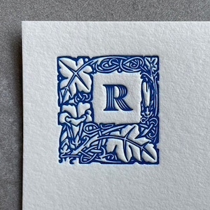 Benutzerdefinierte Letterpress Briefpapierkarten, personalisierte minimalistische Karte, individuell geprägtes Briefpapierset, Letterpress Briefpapier mit Umschlag