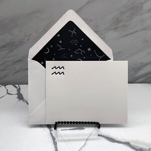 Wassermann Sternzeichen Briefpapier Set, Letterpress Sternzeichenkarten, Sternzeichen Karte, Karte mit Umschlag, Karte Karte, Sternzeichen Karte