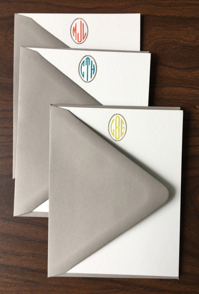 Custom Monogram Letterpress Stationery Set of 30. Etsy