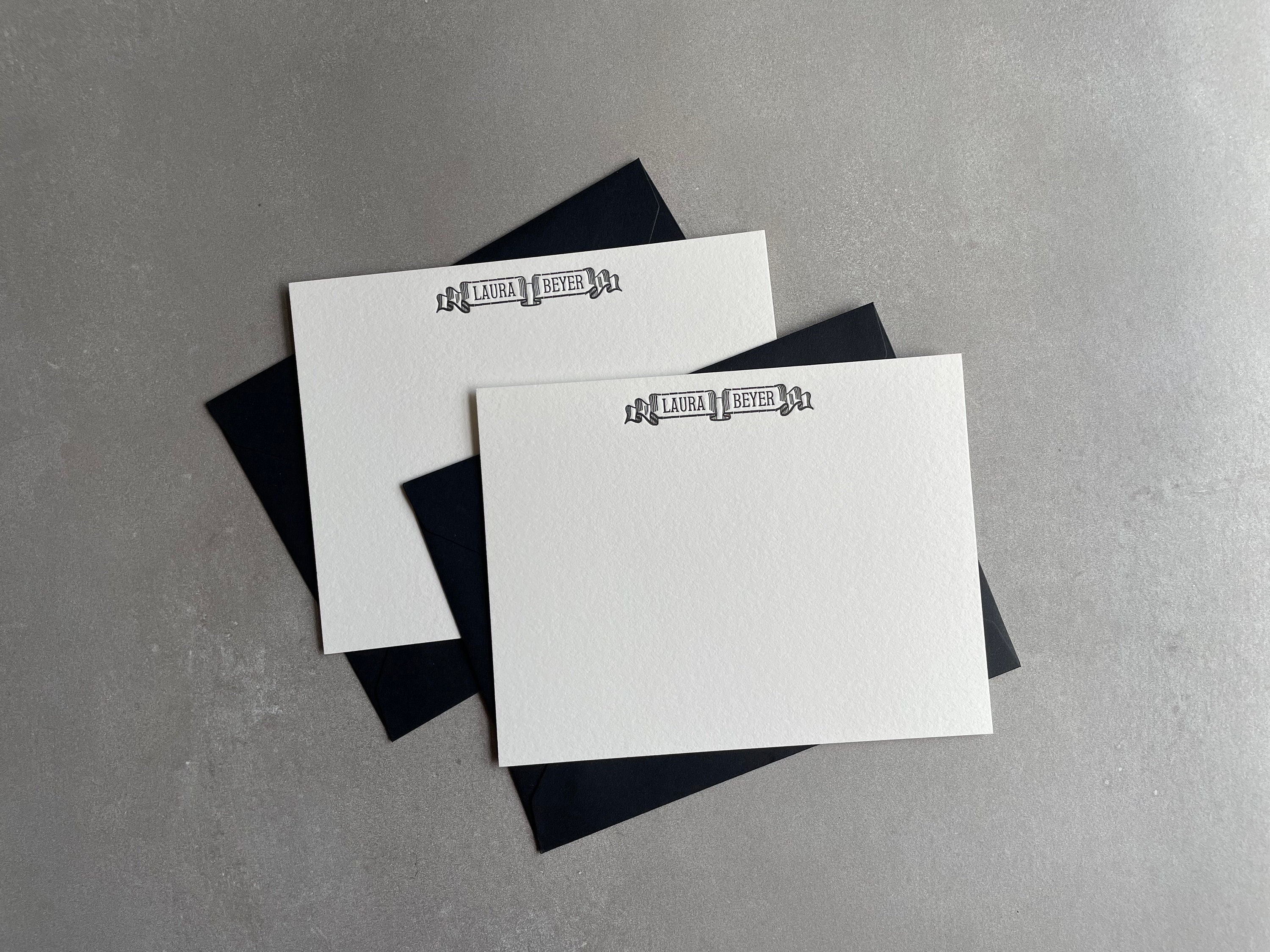 Custom Embossed Stationery Set, Letterpress Stationery With Envelope ...
