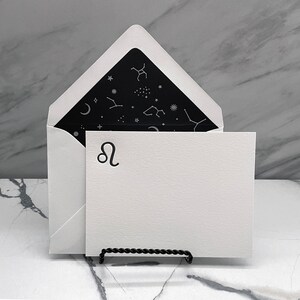 Löwe Sternzeichen Briefpapier Set, Letterpress Sternzeichenkarten, Sternzeichen Karte, Karte mit Umschlag, Karte Karte