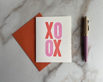 XOXO Letterpress Greeting Card