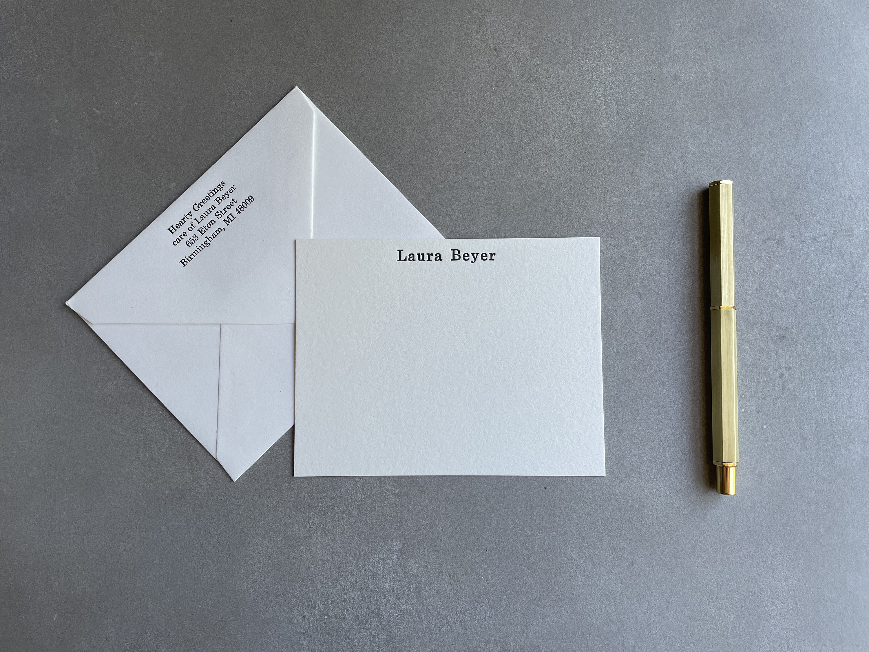 Custom Embossed Stationery Set, Letterpress Stationery With Envelope ...