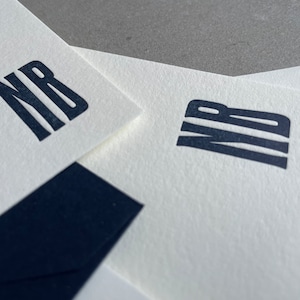 Ensemble de papeterie en relief personnalisée, Papeterie typographique avec enveloppe, Cartes typographiques vierges, Cartes typographiques personnalisées