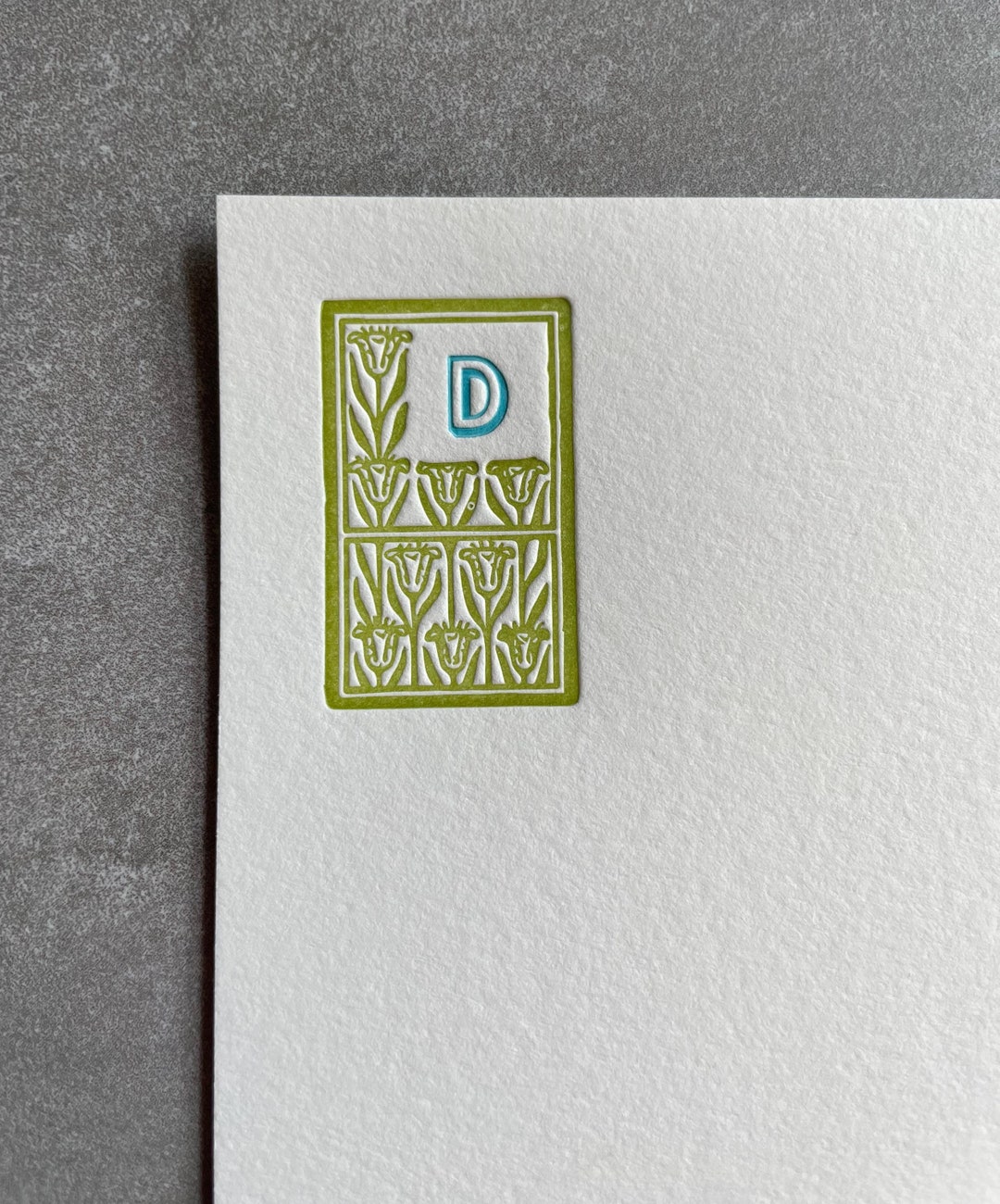 Custom Embossed Stationery Set, Letterpress Stationery With Envelope ...
