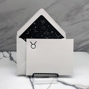 Taurus Sternzeichen Briefpapier Set, Letterpress Sternzeichenkarten, Sternzeichen Karte, Karte mit Umschlag, Karte Karte, Sternzeichen Karte