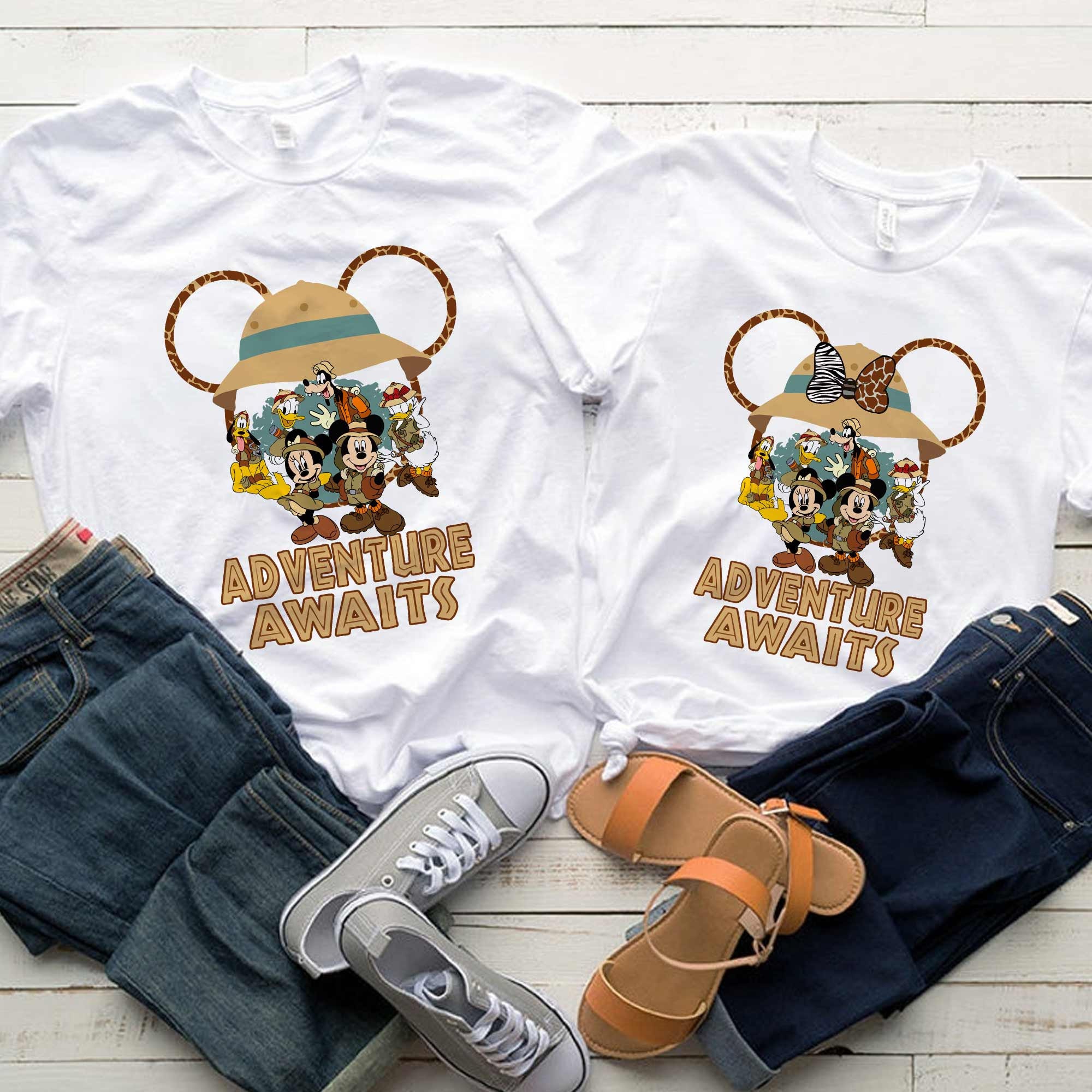 Discover Disney Animal Kingdom Mickey Minnie Safari Matching T-Shirts