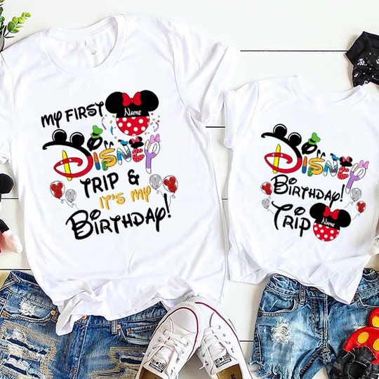 Disover PERSONALISED Disney Birthday Trip shirts, Family Vacation 2023 shirts, First Disney Trip shirts, Disney World Shirt