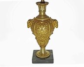 Empire Style Bronze Table Lamp Ram Heads - late 19th Century, France