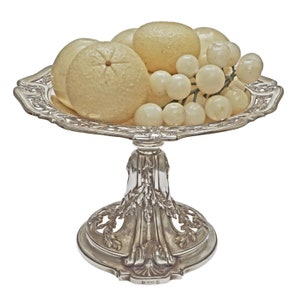 Christofle Gallia Silverplate Fruit Bowl: Art Deco French Compote, Pattern 5181