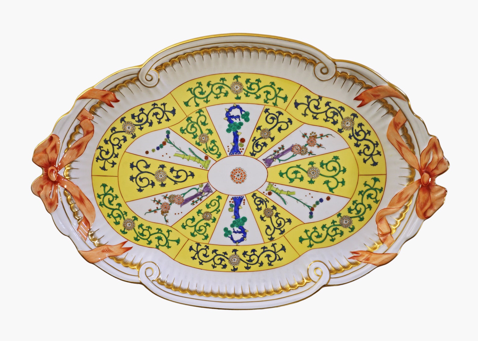 Herend Dynasty Siang Jaune Yellow Porcelain Serving Tray Etsy