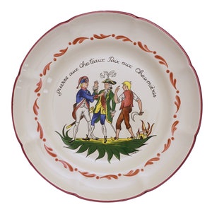 St. Clément Faience Decorative Plate Post-Revolutionary French Theme Gift French Faience Gift History Lover