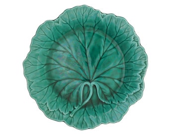 Wedgwood Majolica Green Leaf Plate Vintage English Interior Decor Arts & Crafts Gift Majolica Collector Wall Plate Hutch Plate Host Gift