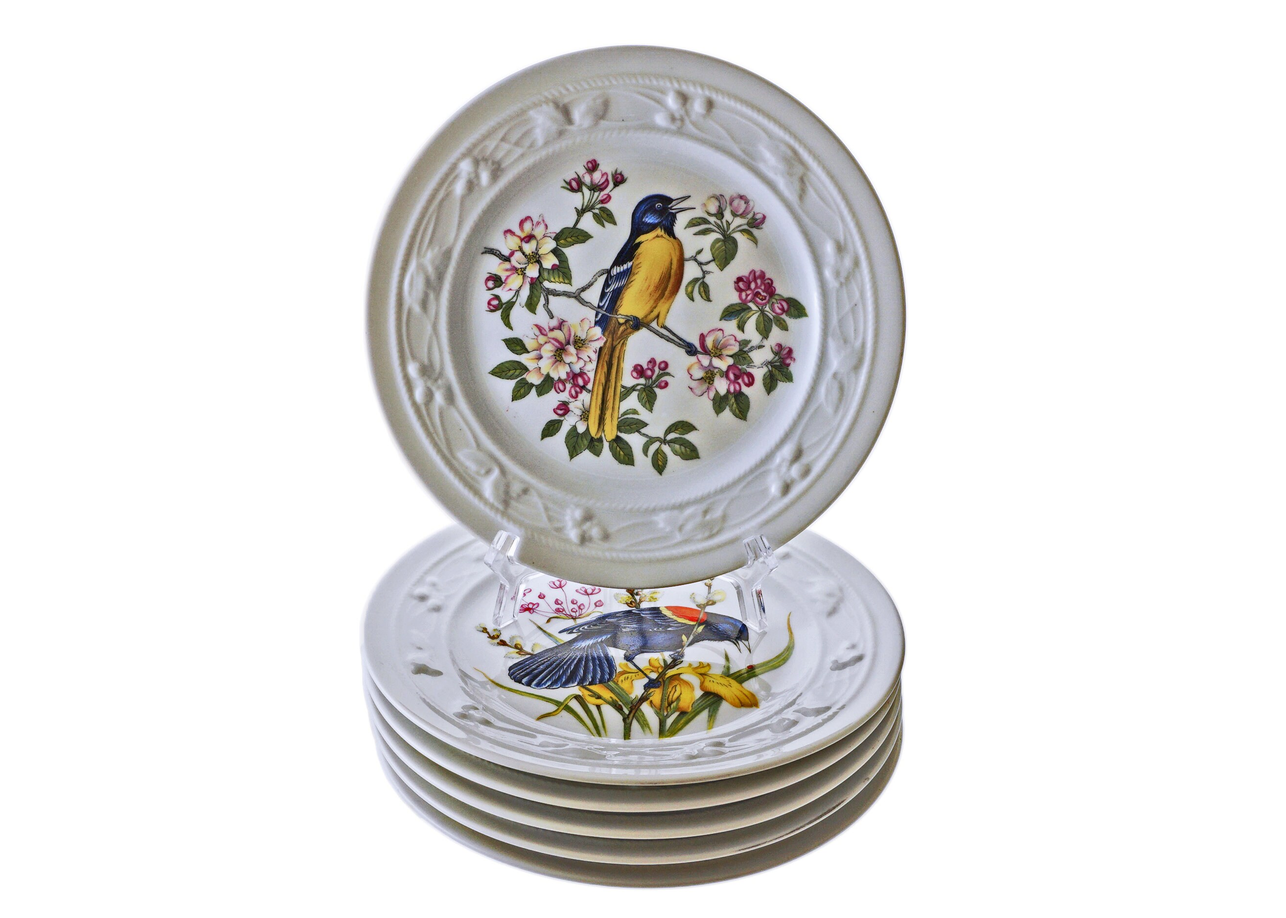 Vista Alegre Porcelain Appetizer Plates, Set of 6, Bird Decor - Etsy
