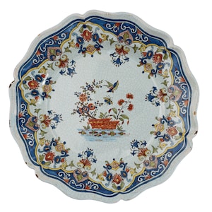 Rouen Faience Circular Platter Large Wall Plate Farmhouse Kitchen Decor French Country Gift France Lover Antique Faience Collector Present