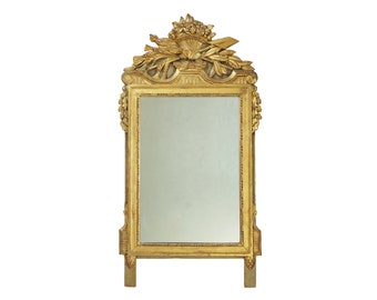 Entrance Mirror Antique French Foyer Mirror Directoire Style Carved Gilt Wood Antique Rectangular Francophile Gift