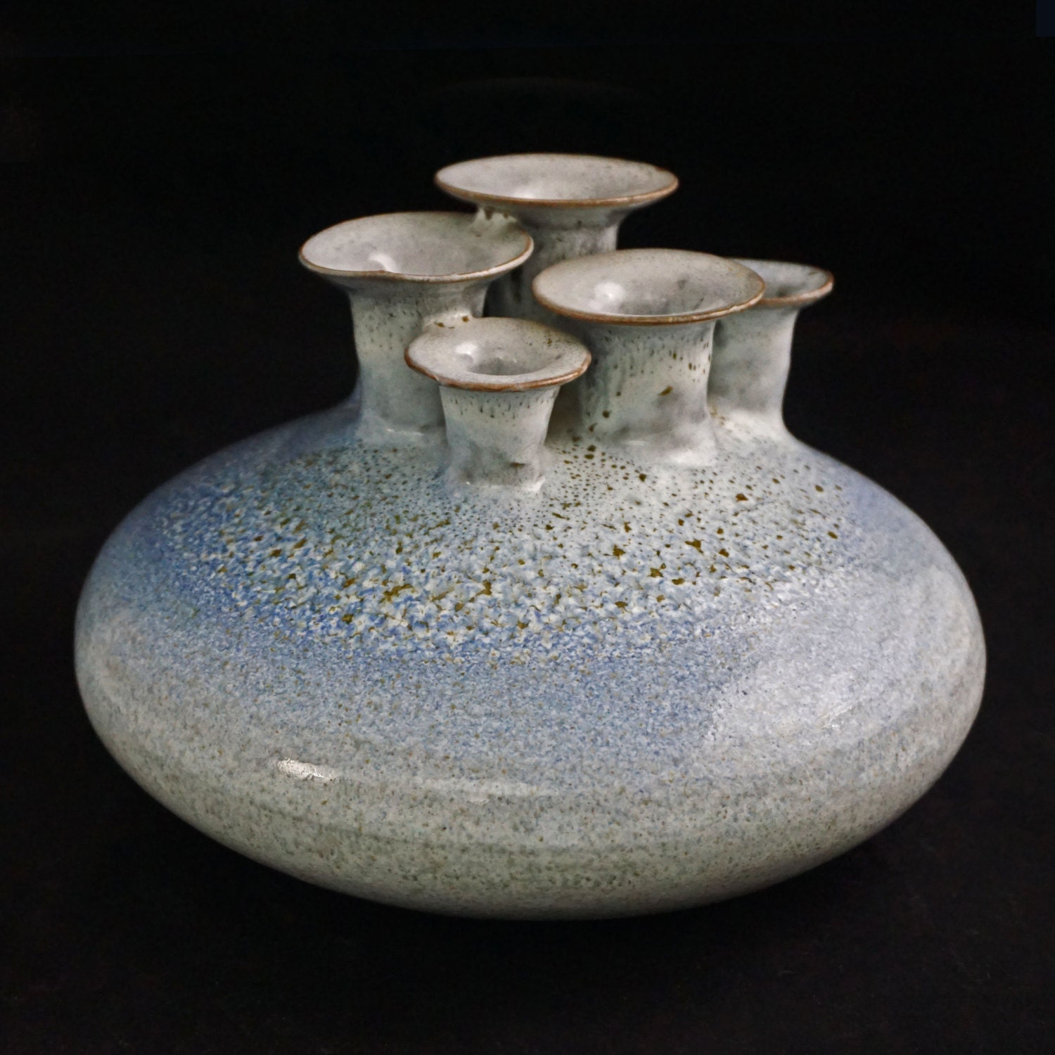 Art Pottery Multi Hole Vase Signed Barbara Fischer circa Etsy