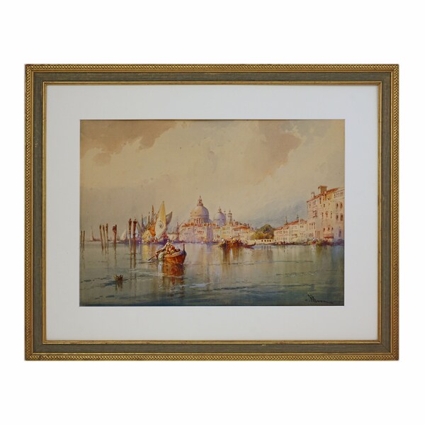 Venice Watercolor Signed W Knox Entryway Art Living Room Wall Art Framed Painting Venice Gift Traveller Venice Souvenir Interior Decoration