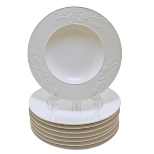 Set 8 KPM Berlin Bowls Minimalist Feldblume Fleurs Estivales Embossed Floral Insects White Porcelain MCM - 20th Century, Germany