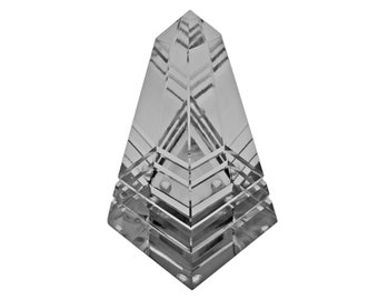 Cut Crystal Obelisk 5" Tall Decorative Accent Gift Modern Tablescape Ornament Mini Obelisk Clear Glass Spiritual Gift Interior Decor Gift