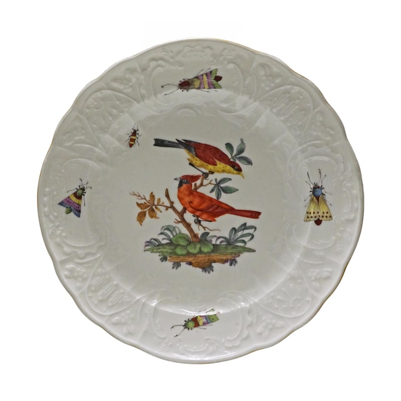 Insect Plate Design Antique Meissen Bird Insect Plate Ornithological Cabinet Plate Wall ...