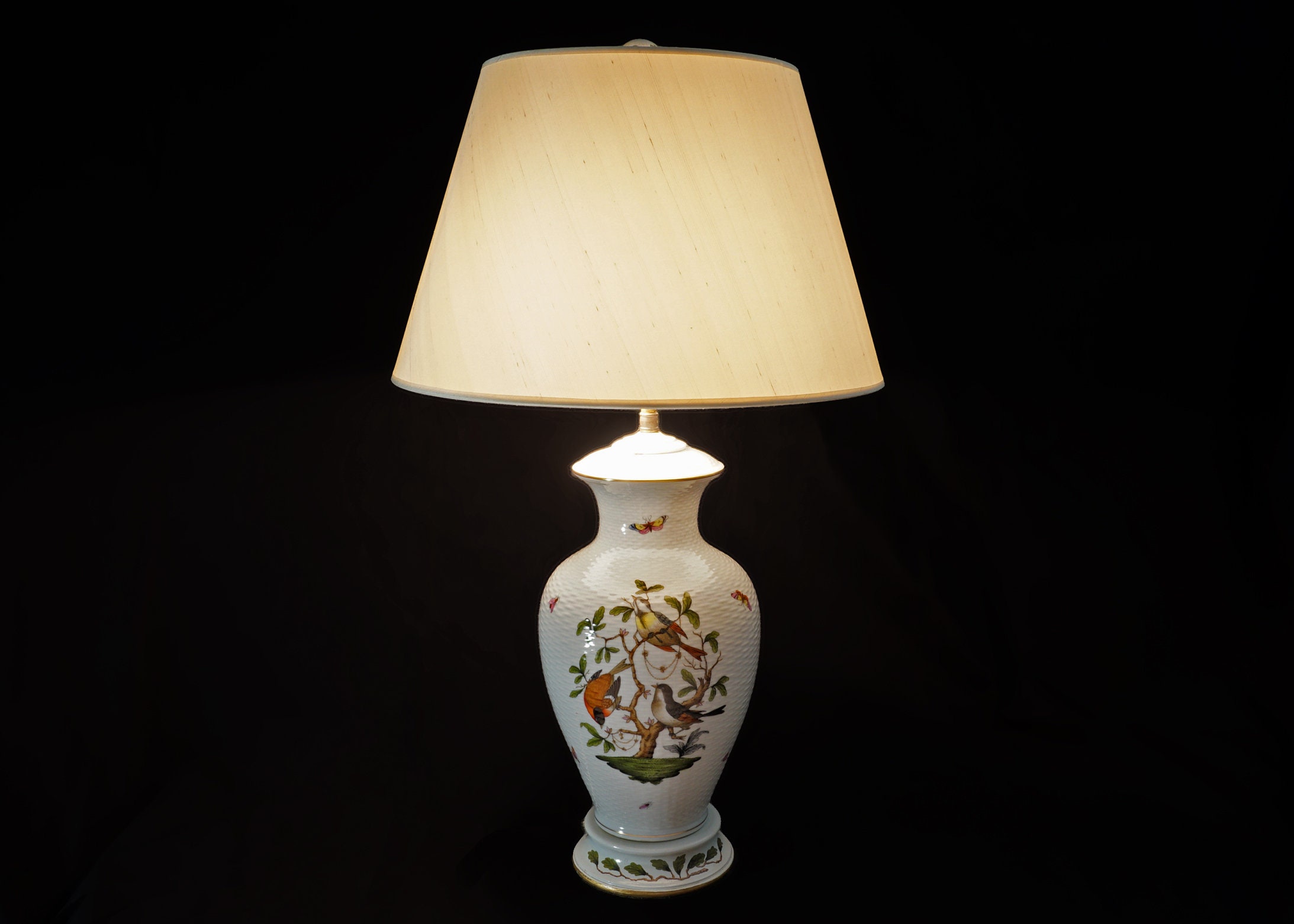 Herend Rothschild Table Lamp Porcelain Large 20th Century Etsy