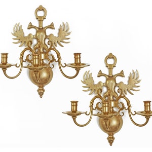 Wall Sconce Imperial Eagle Bronze Three-Arm Light Fixture – A Pair