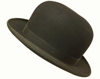 Antique 10s / 20s Stetson Bowler Hat / Black Felt Derby 1910s