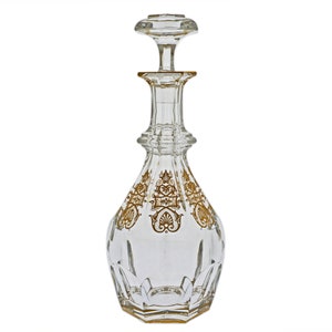 Baccarat Harcourt Empire Decanter: Gilded Crystal Bar Decor