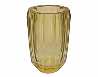 Large Daum Nancy Amber Glass Vase Signed Mid Century Modern - 20th Century, France