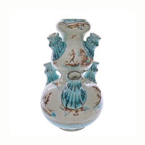 Albisola Maiolica Tulipiere Vase: Italian Levantino Pottery, 6-Spout