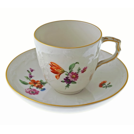 KPM Berlin Porcelain Reliefzierat Demitasse Cup and Saucer KPM Berlin Porcelain Reliefzierat Demitasse Cup and Saucer